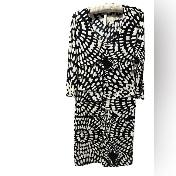 Nicole Miller Black and white Long Sleeve Dress - Picture 7 of 8